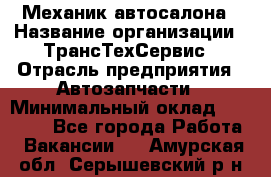 Механик автосалона › Название организации ­ ТрансТехСервис › Отрасль предприятия ­ Автозапчасти › Минимальный оклад ­ 20 000 - Все города Работа » Вакансии   . Амурская обл.,Серышевский р-н